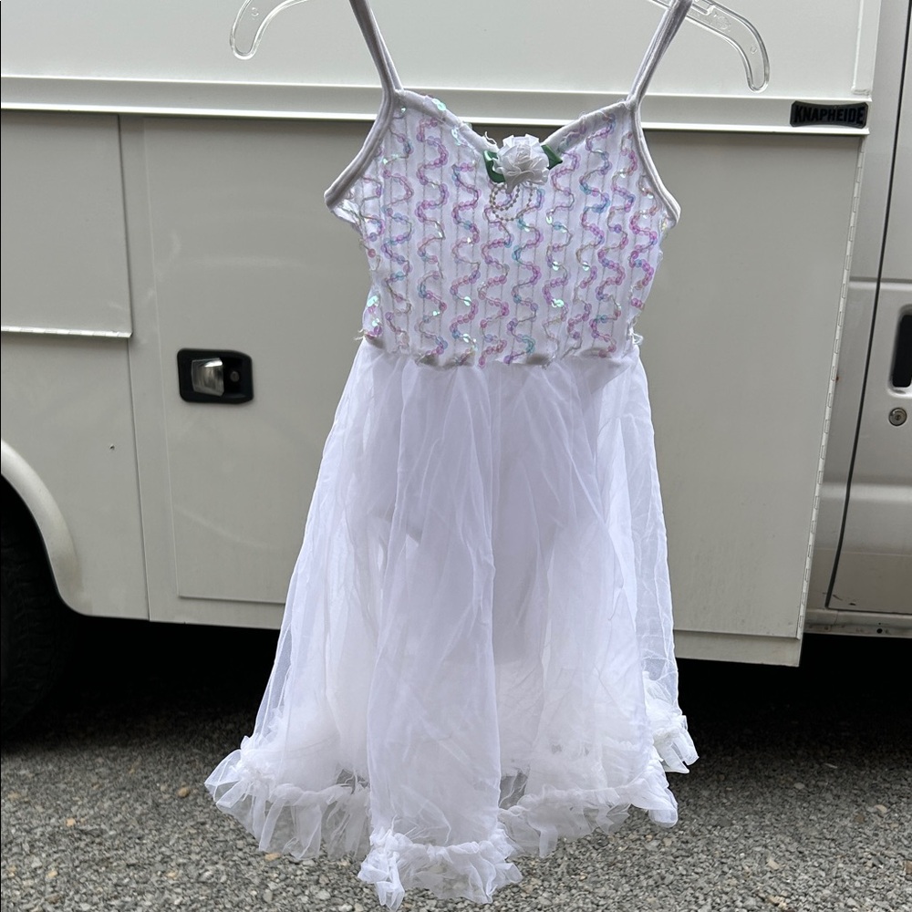 Sparkling White Kids ballet Dress
